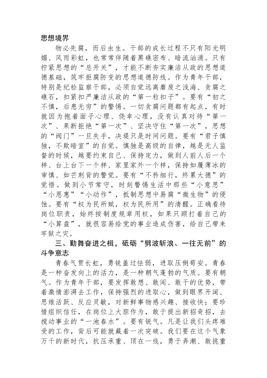青年干部在纪委机关党支部集体学习研讨会上的发言.docx,第2页预览