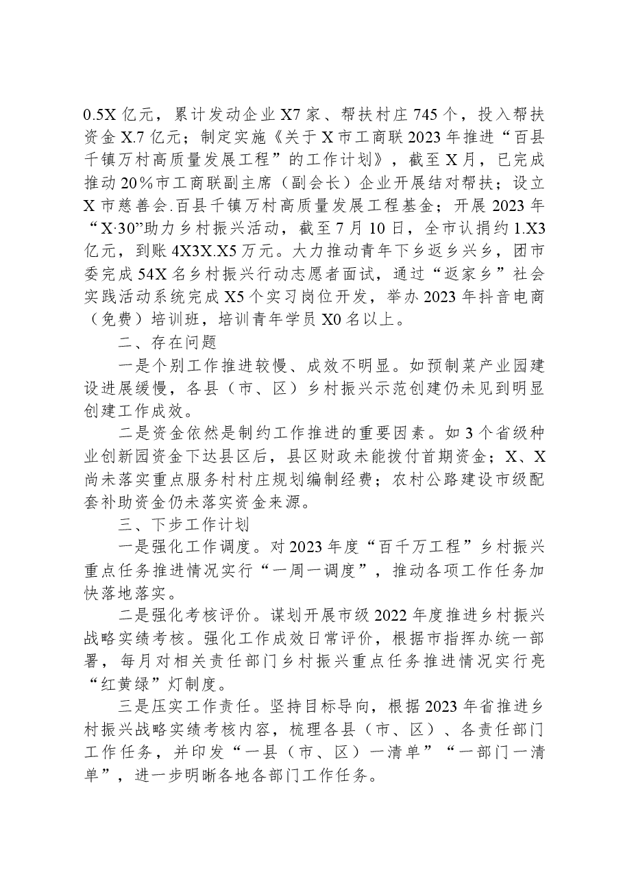 “百千万工程”乡村振兴专班工作进展情况报告.docx,第4页预览
