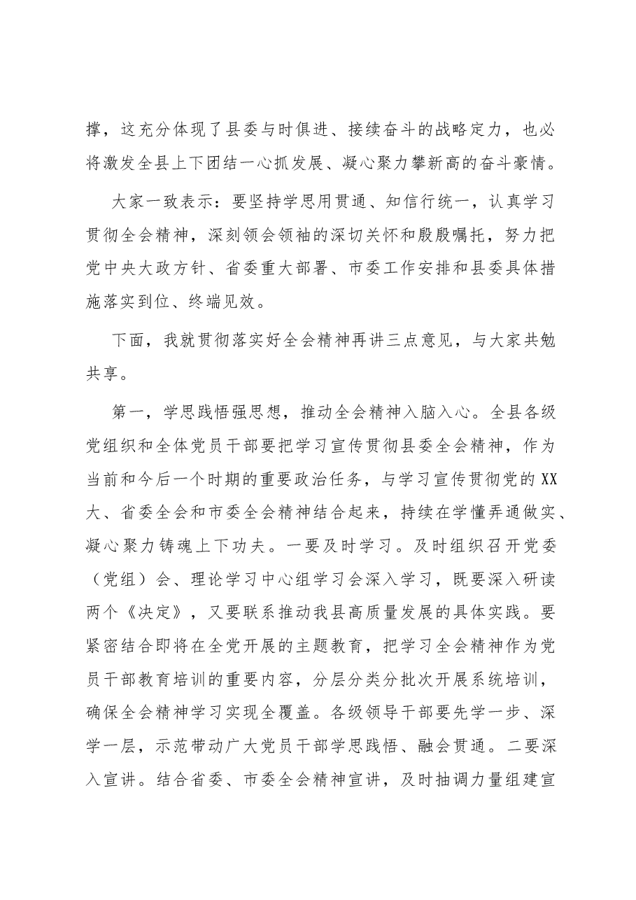 书记在县委全会上的讲话.docx，第2页预览