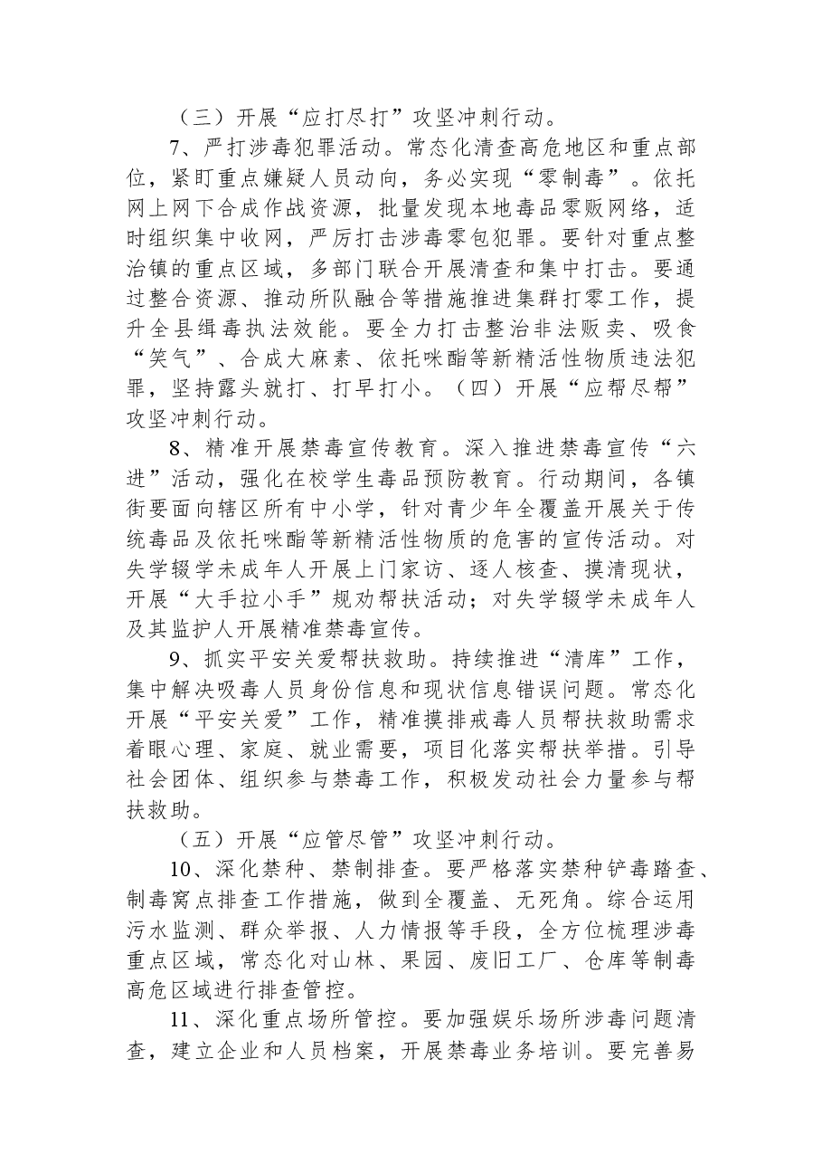 2023年XX县禁毒攻坚冲刺百日行动方案.docx，第3页预览