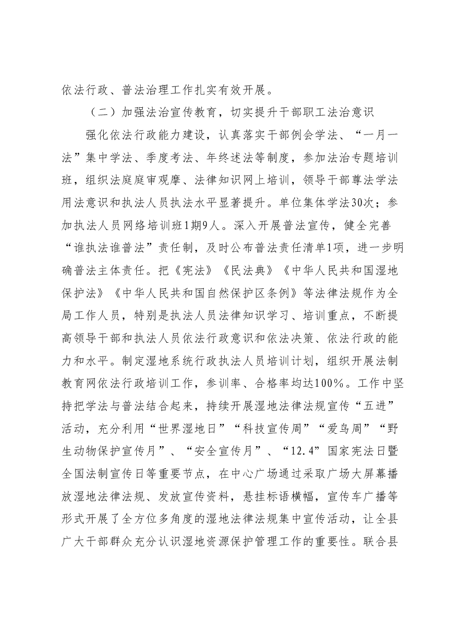 XX局党政主要负责人履行推进法治建设第一责任人职责情况的报告.docx,第2页预览