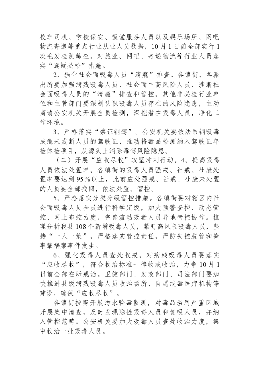 2023年XX县禁毒攻坚冲刺百日行动方案.docx，第2页预览