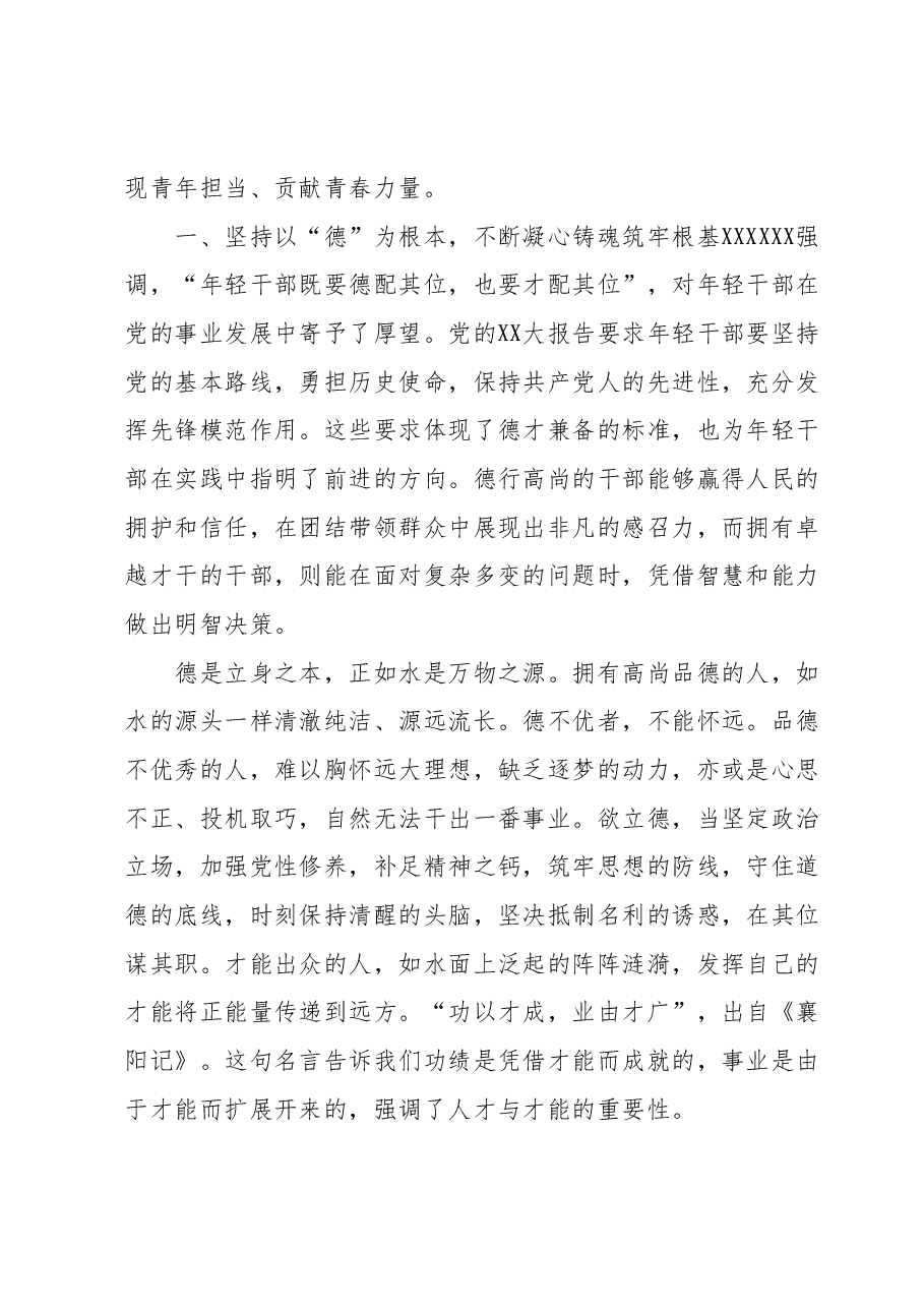 青年干部理论学习小组主题教育专题党课:做德能勤绩廉皆优的青年干部,不辜负新时代,肩负起国家富强、民族复兴的使命担当.docx,第2页预览