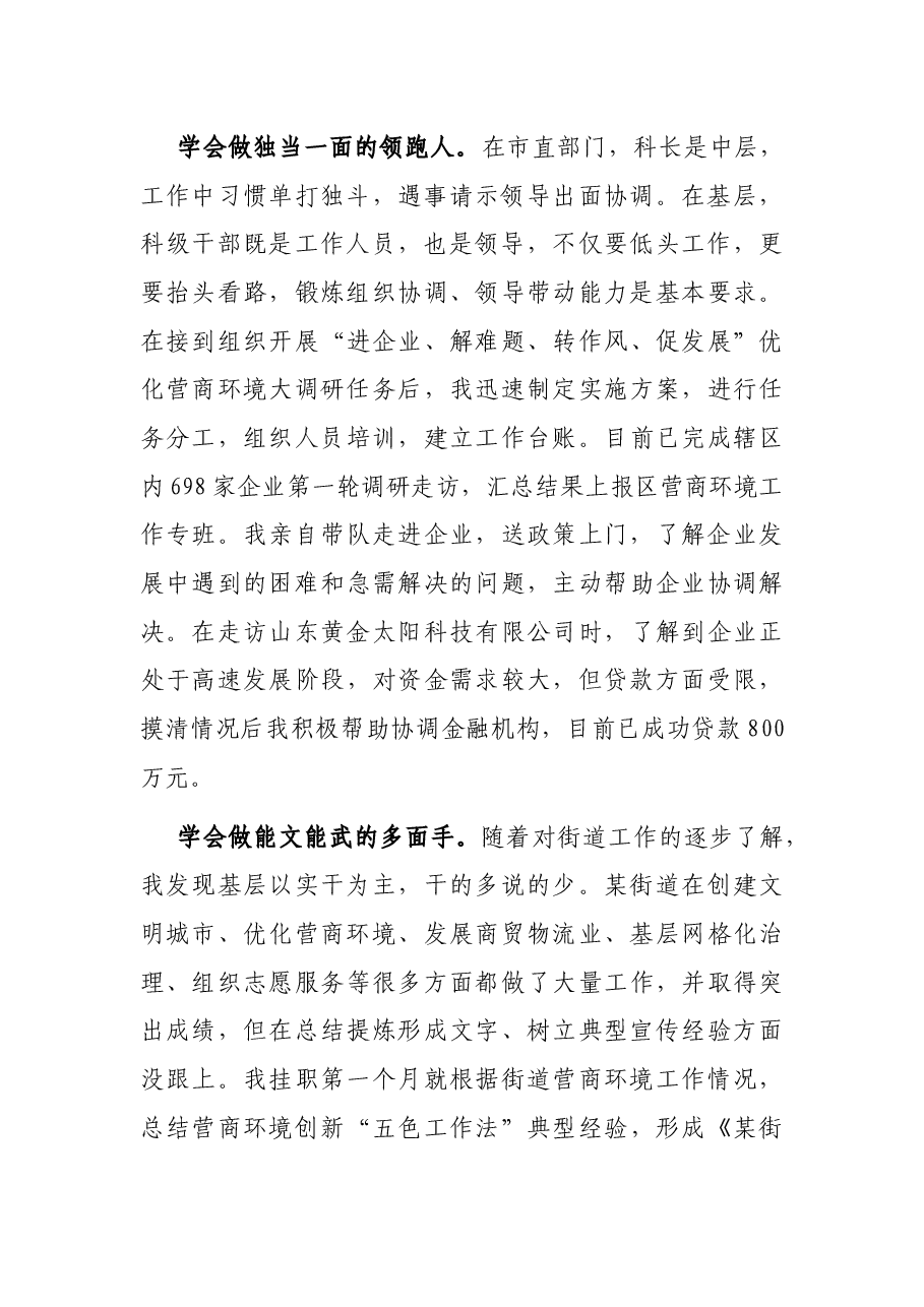 挂职锻炼感悟:夯基立柱,行稳致远.docx,第2页预览