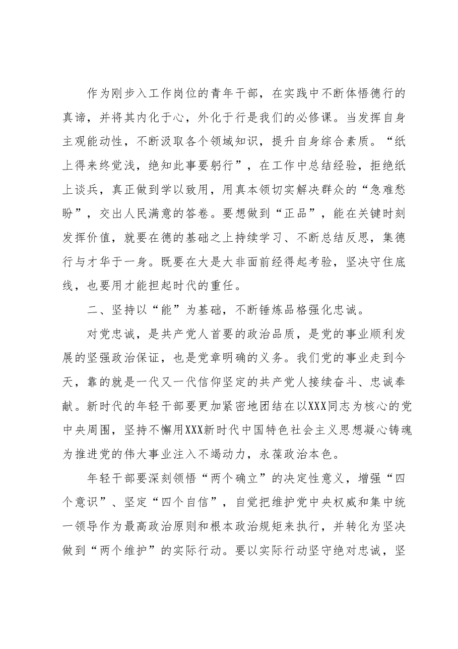青年干部理论学习小组主题教育专题党课:做德能勤绩廉皆优的青年干部,不辜负新时代,肩负起国家富强、民族复兴的使命担当.docx,第3页预览