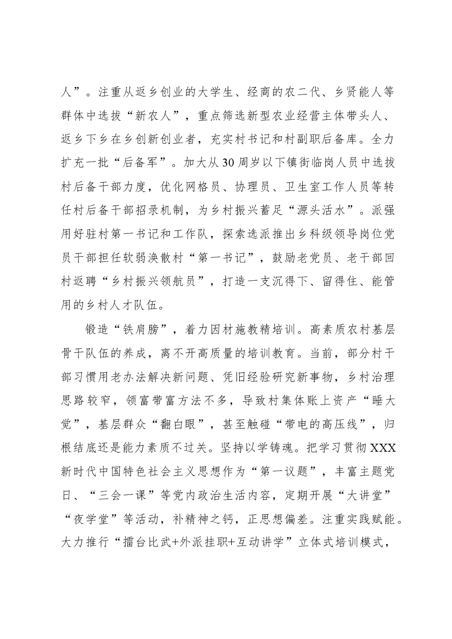 2023年基层组织工作心得:“全链发力”抓实村干部队伍建设.docx,第2页预览