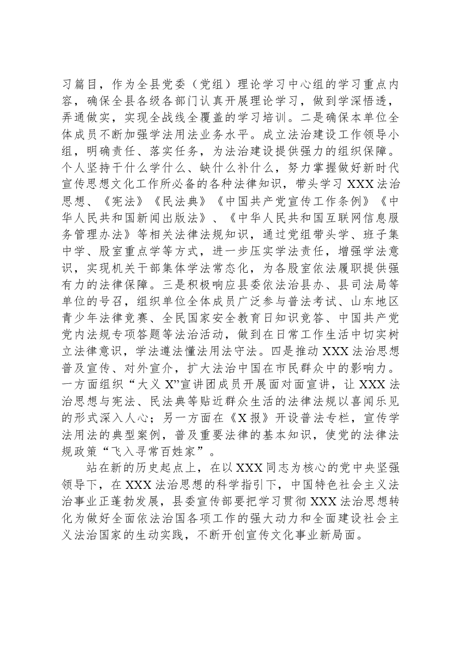 县委常委、宣传部部长学习感悟:培育法治思维+着力开创宣传文化事业新局面.docx,第3页预览
