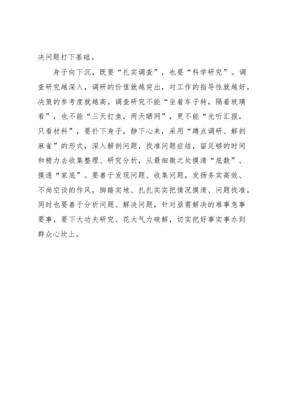 2023年“大兴务实之风 抓好调查研究”学习心得:以“向下之姿”推动调查研究“走深走实”.docx,第3页预览
