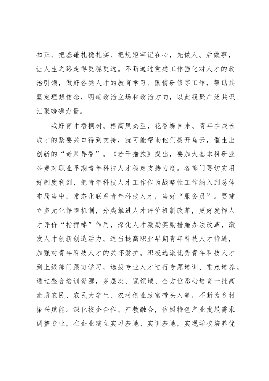2023年基层组织工作心得:为青年科技人才“加油鼓劲”.docx,第2页预览