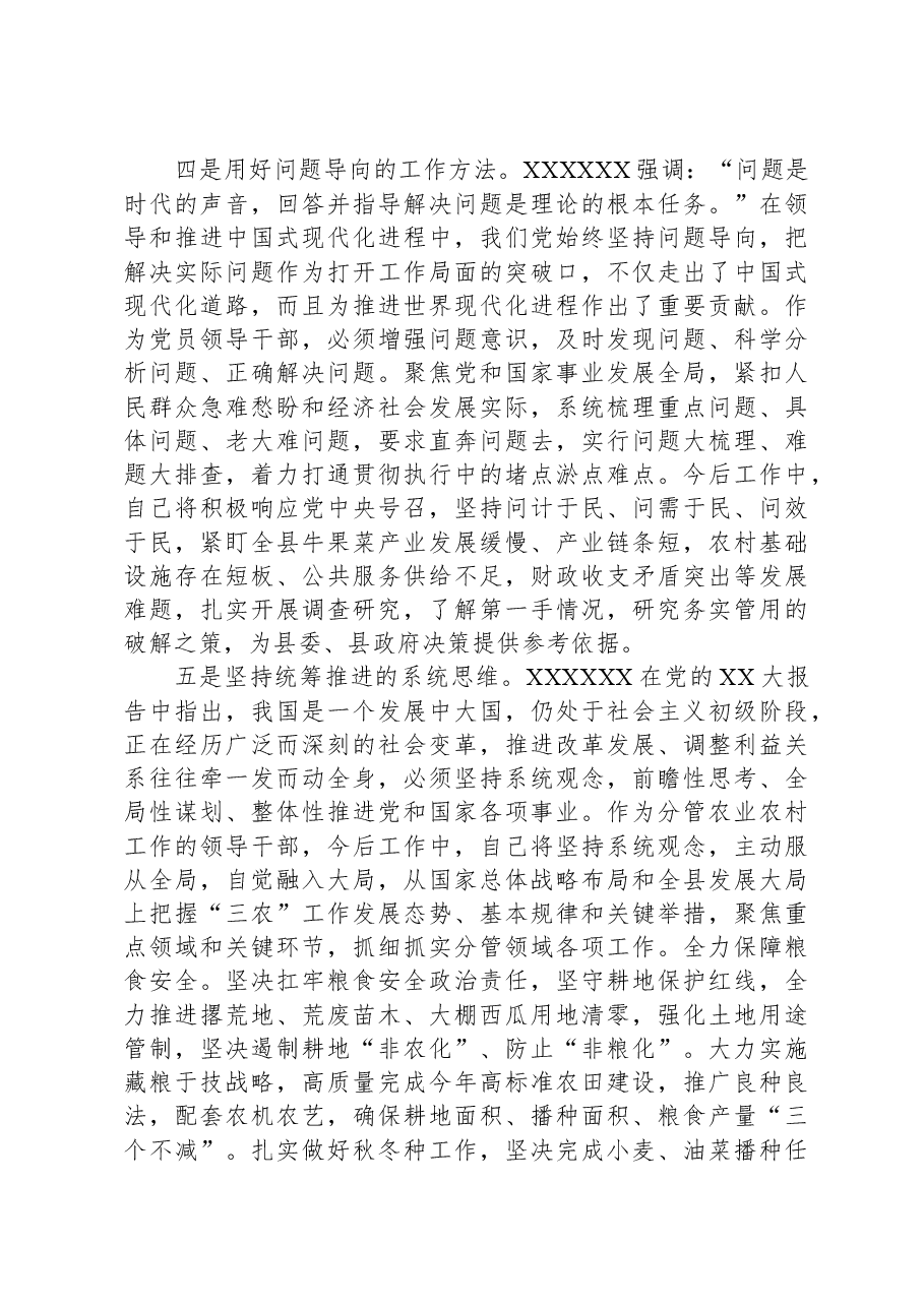分管农业农村工作副县长在县委主题教育读书班上的研讨交流发言.docx,第3页预览