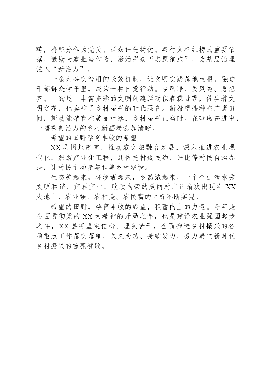 美丽乡村路上的奋进足音——XX县乡村振兴工作综述.docx,第4页预览