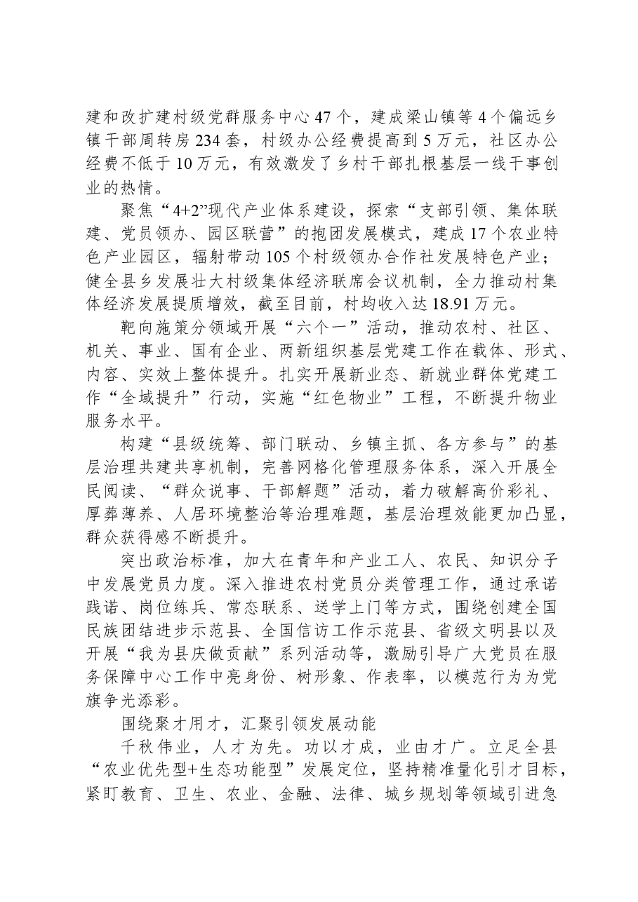 踔厉奋发勇担当+笃行不怠谱新篇——XX县组织工作综述.docx,第3页预览