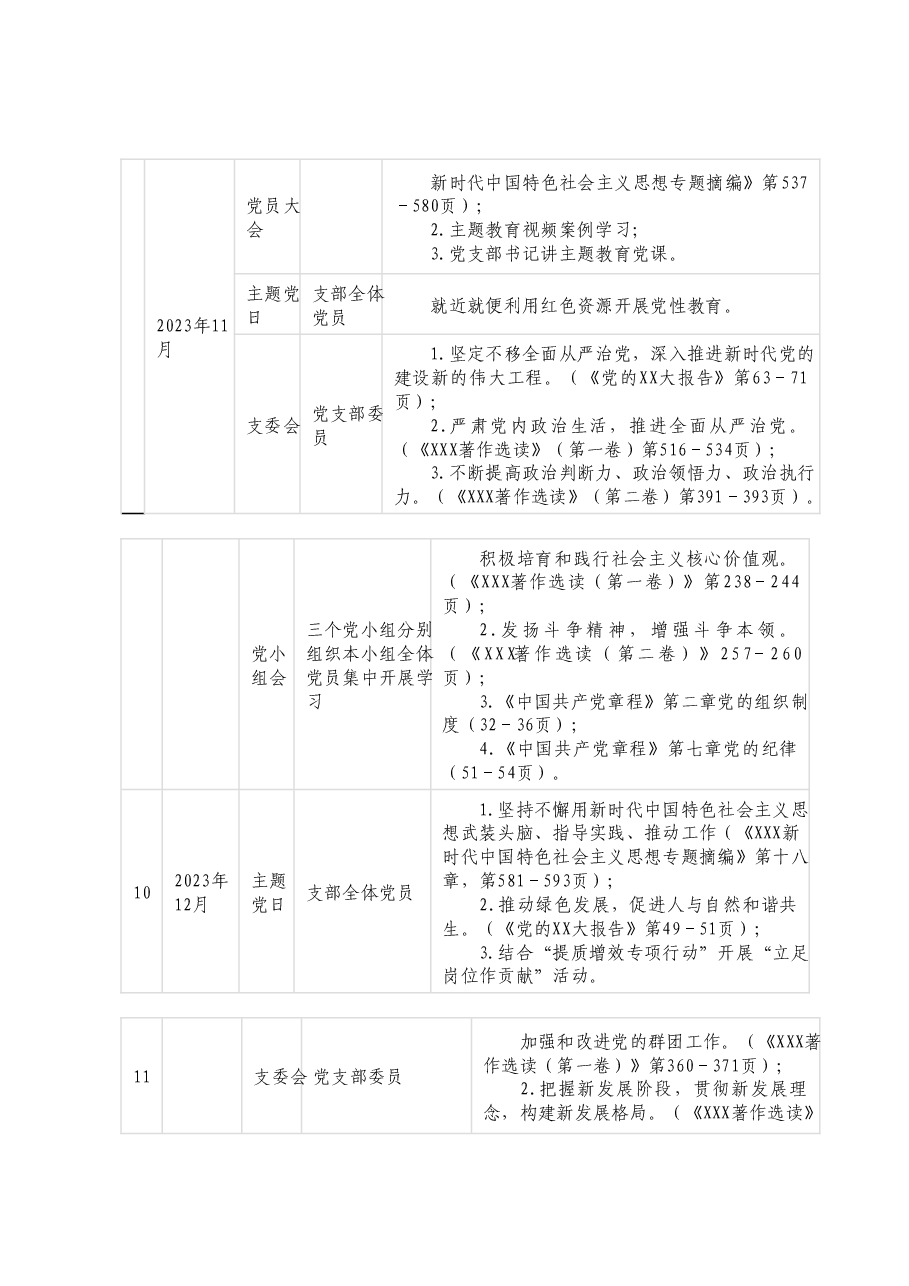 XXX党支部学习贯彻2023年主题教育学习计划.docx,第2页预览