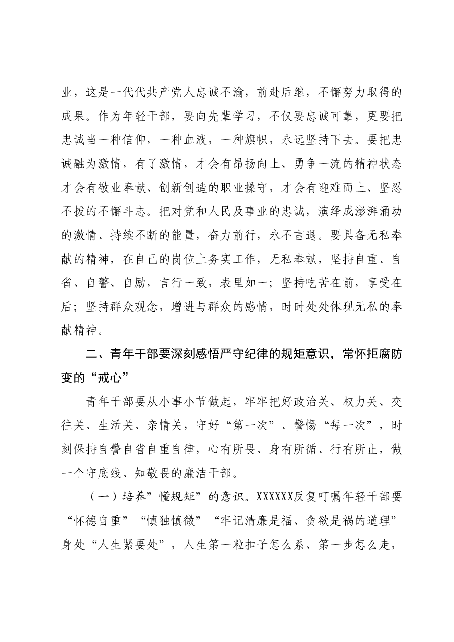 主题教育党课讲稿:坚定理想秉持初心,做忠诚干净担当的新时代青年干部.docx,第4页预览
