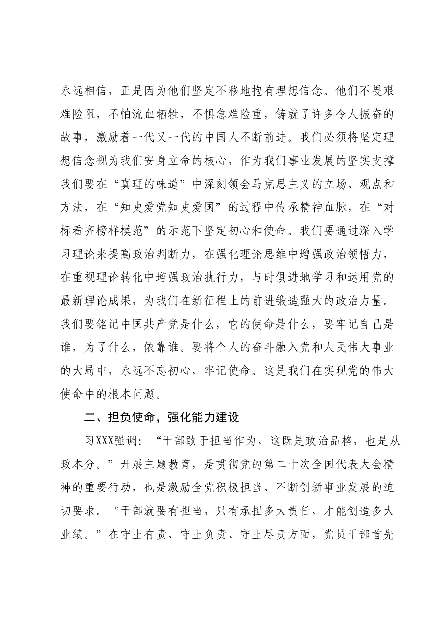 主题教育党课:贯彻主题教育精神,扬青年风采,谱无悔青春.docx,第3页预览
