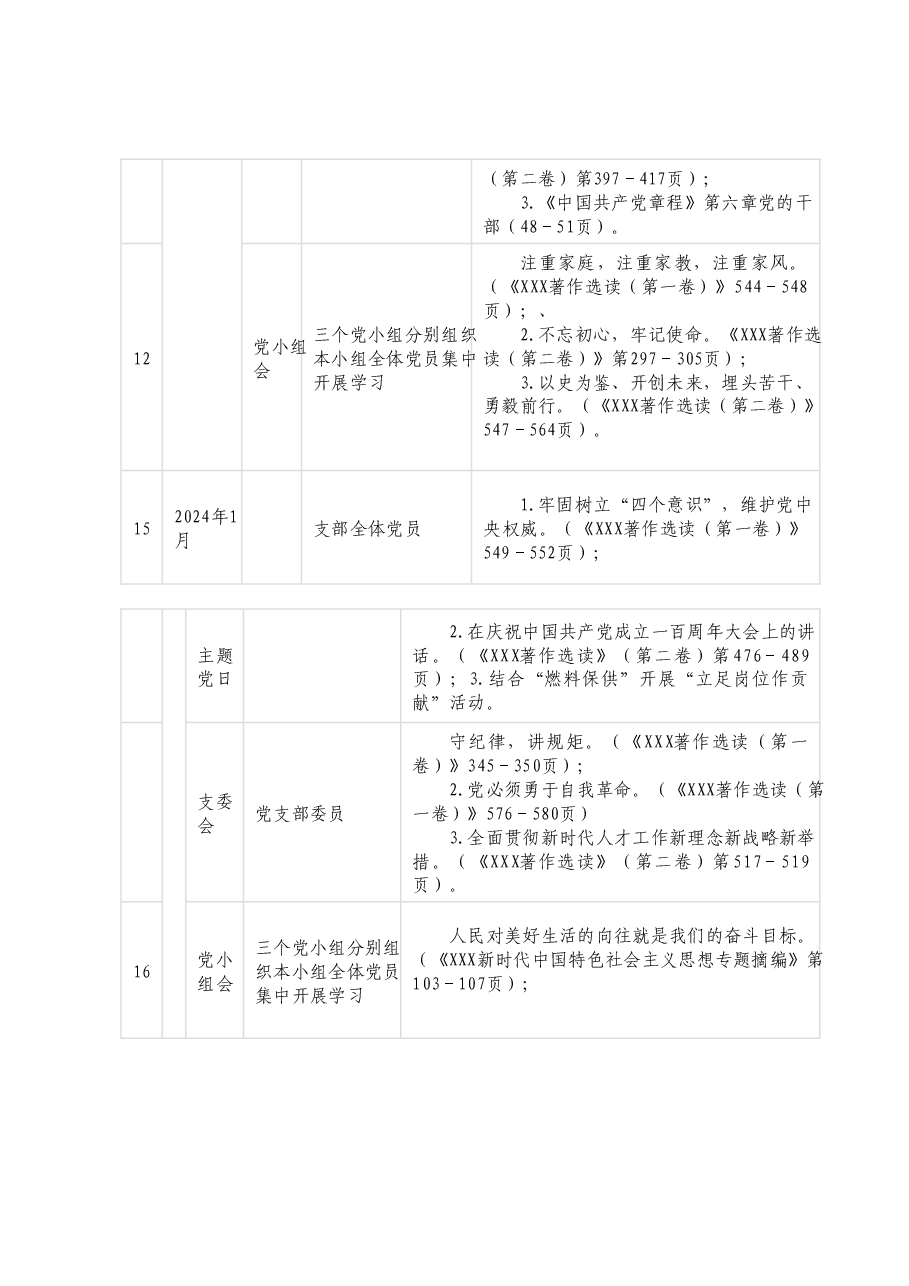 XXX党支部学习贯彻2023年主题教育学习计划.docx,第3页预览