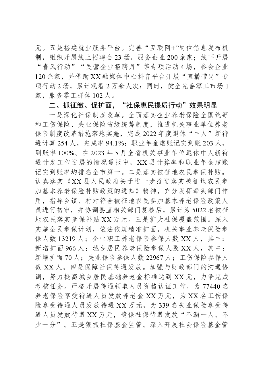 县人社局2023年上半年重点工作任务指标进展情况汇报.docx,第2页预览