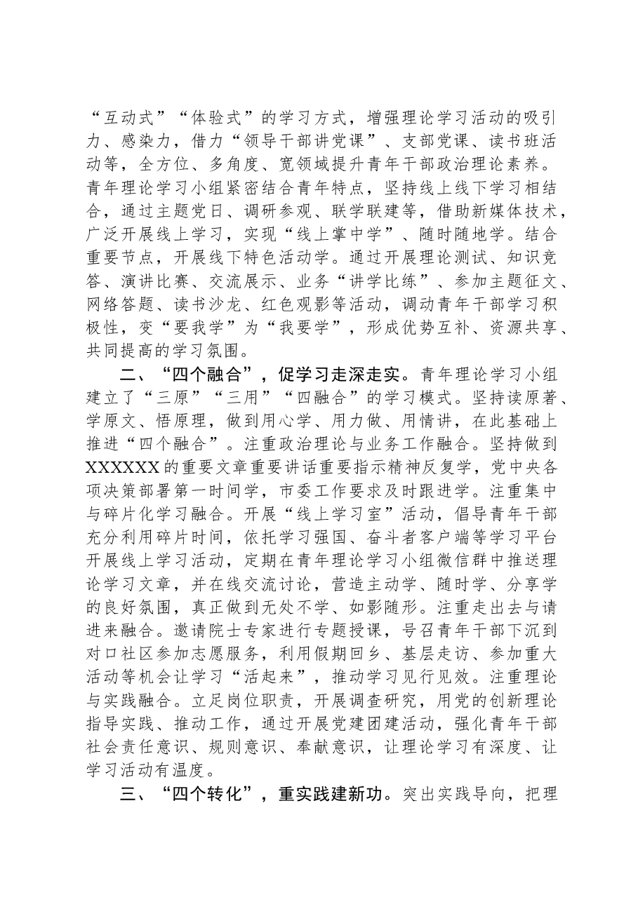 在青年理论学习小组暨青年干部座谈会上的发言.docx,第2页预览