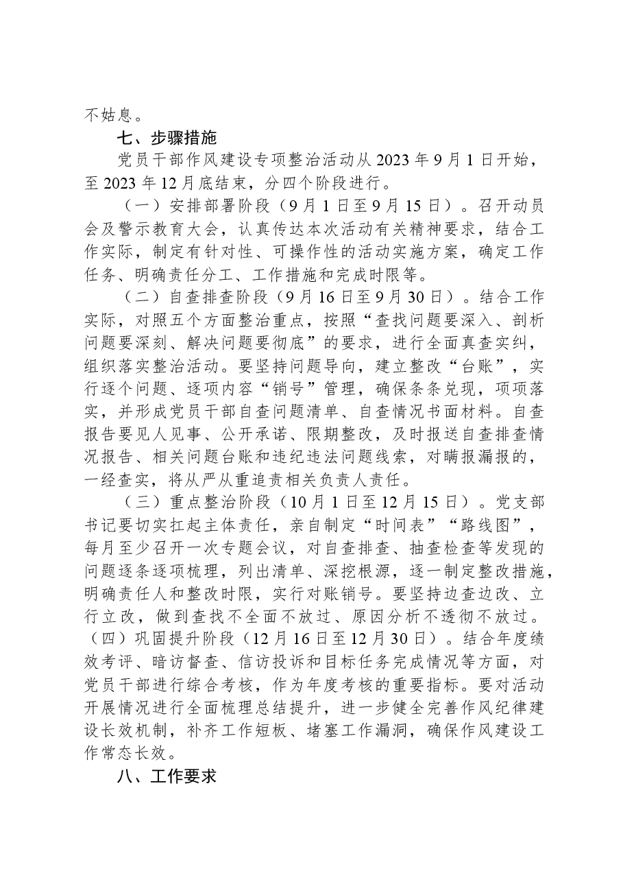 关于开展党员干部作风建设专项整治实施方案.docx,第4页预览