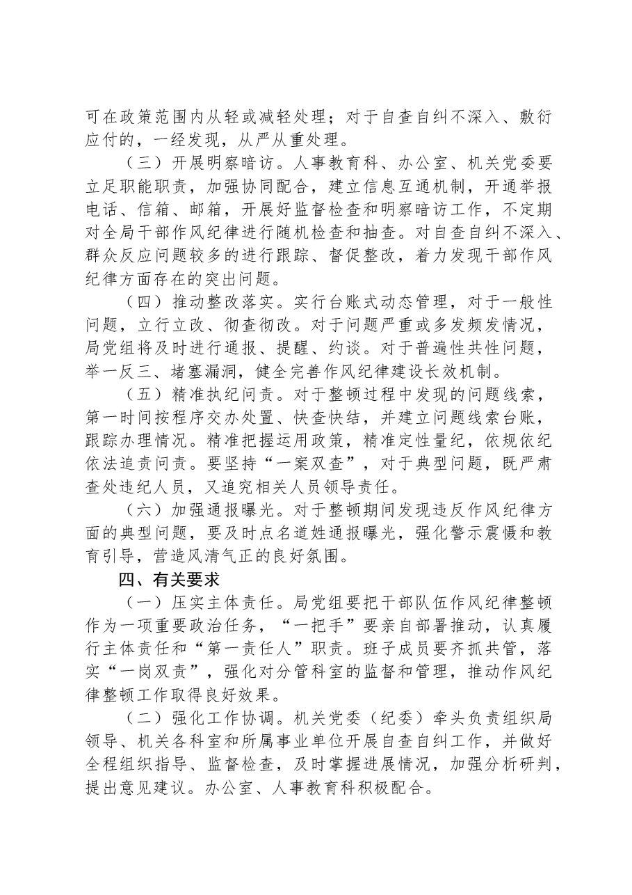 2022年x局党组干部队伍作风纪律整顿工作方案.docx,第4页预览