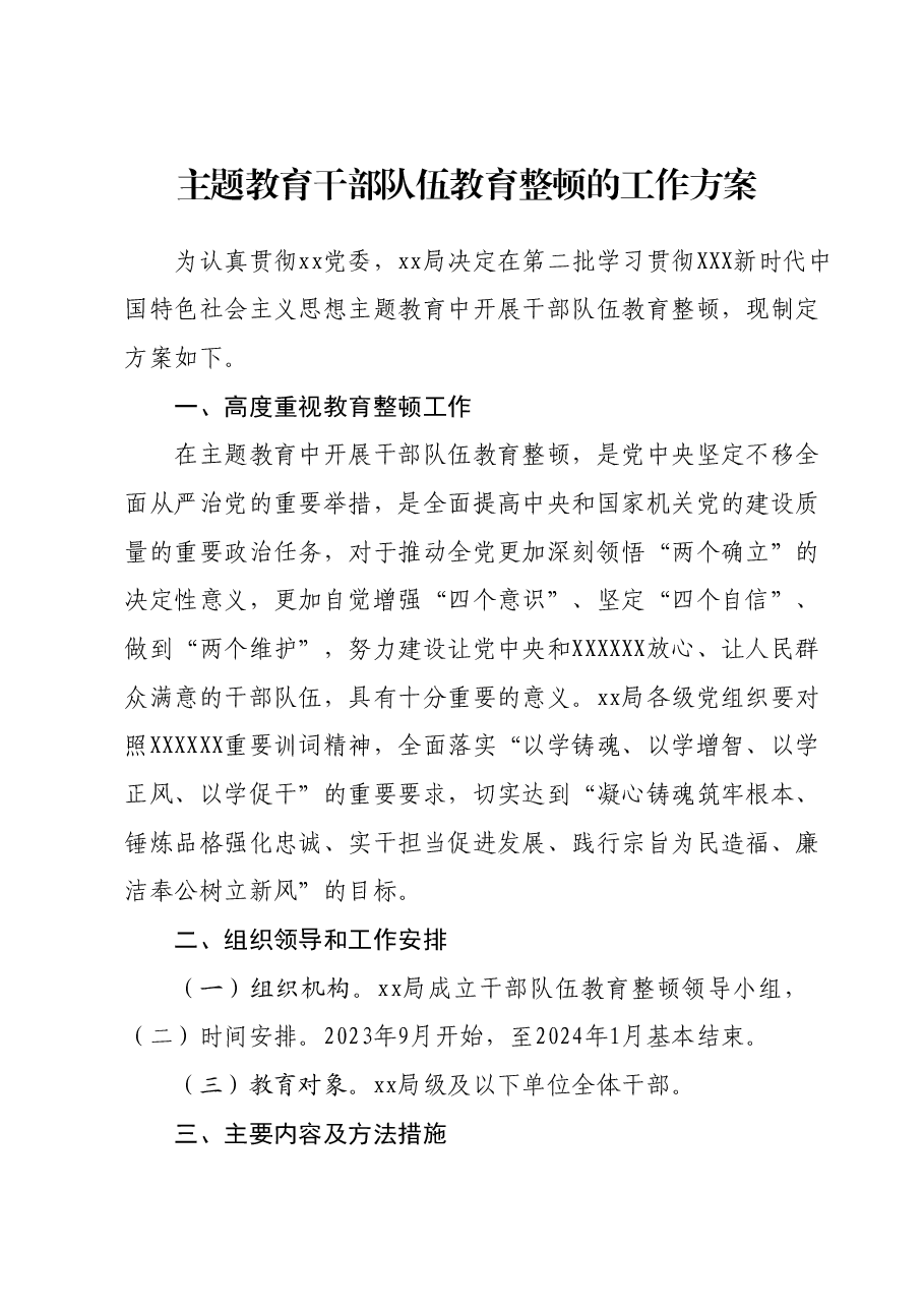 主题教育干部队伍教育整顿的工作方案.docx,第1页预览