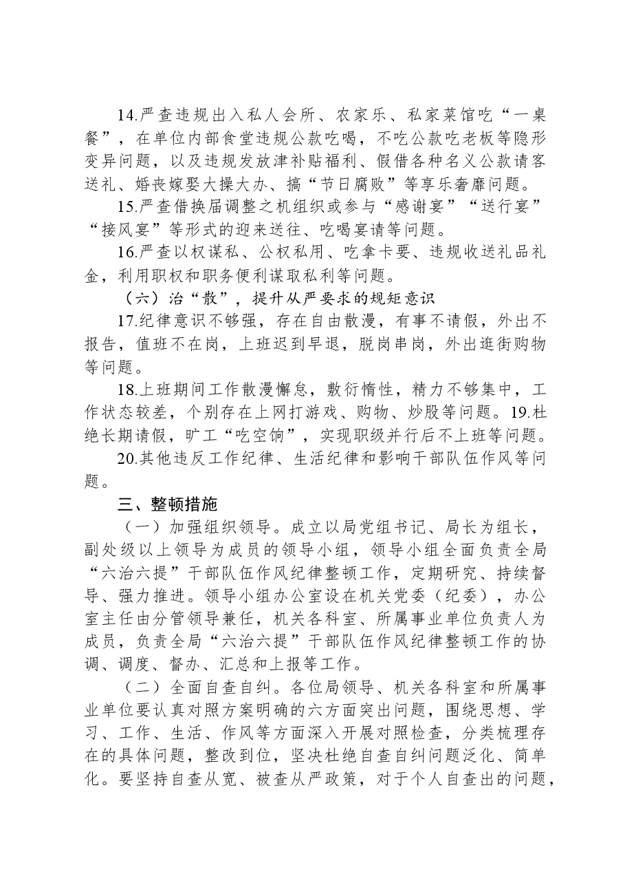 2022年x局党组干部队伍作风纪律整顿工作方案.docx,第3页预览