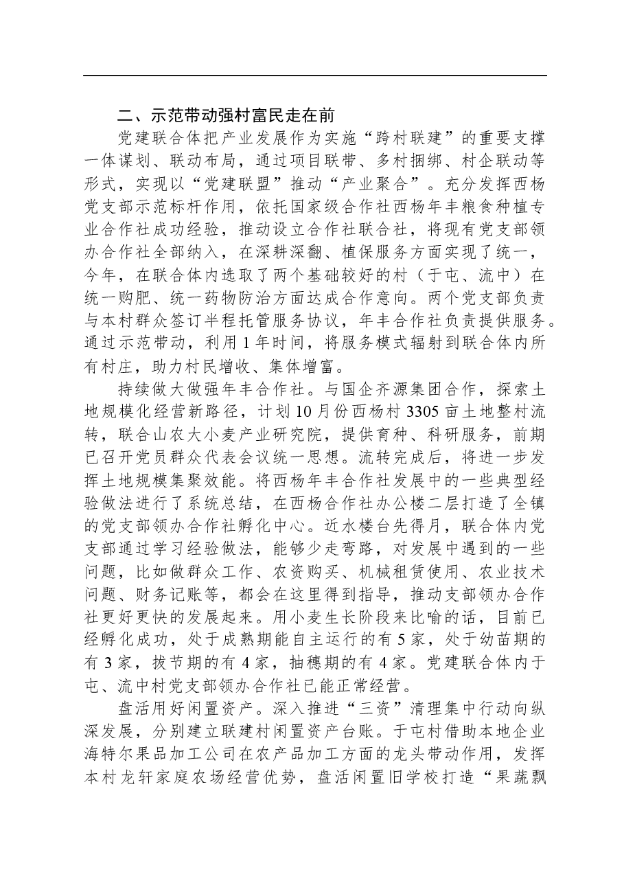 经验材料：跨村联建幸福家园+激发乡村党建新活力.docx，第2页预览