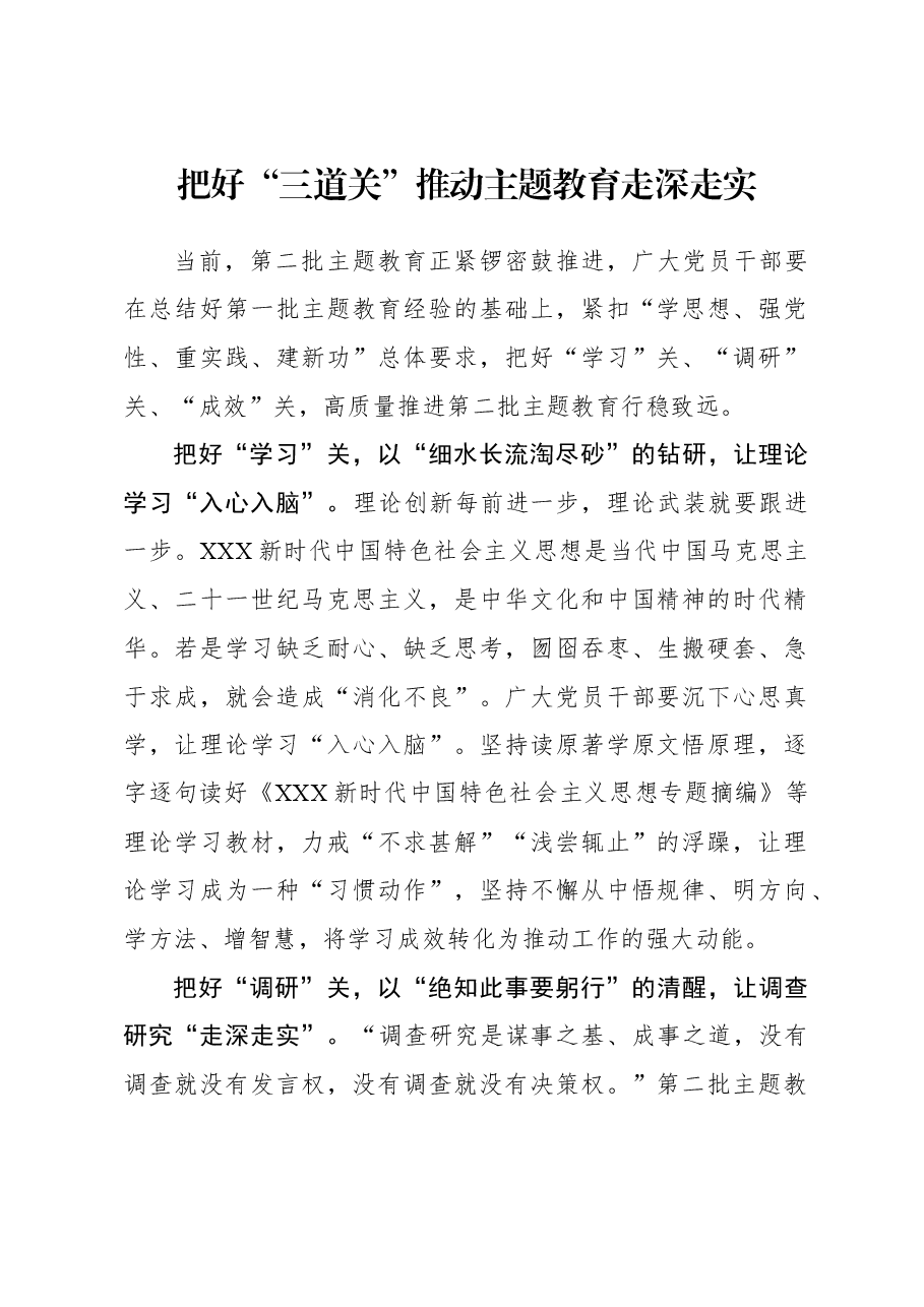 2023年主题教育心得体会:把好“三道关”推动主题教育走深走实.docx,第1页预览