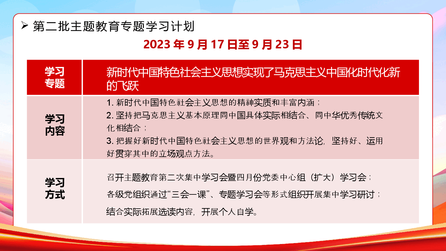 第二批主题教育学习计划PPT模板.pptx,第4页预览