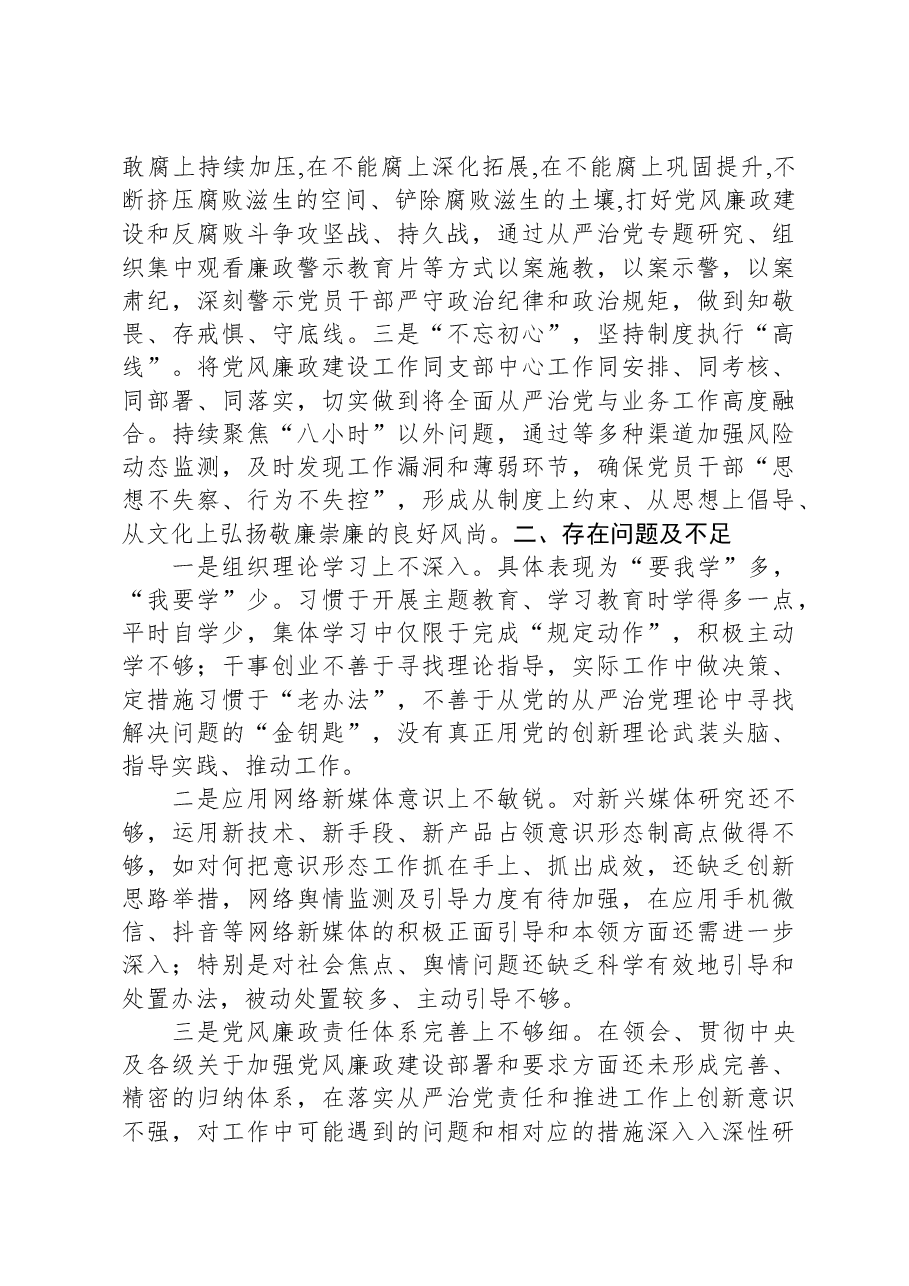 2023年度履行全面从严治党工作报告.docx,第3页预览