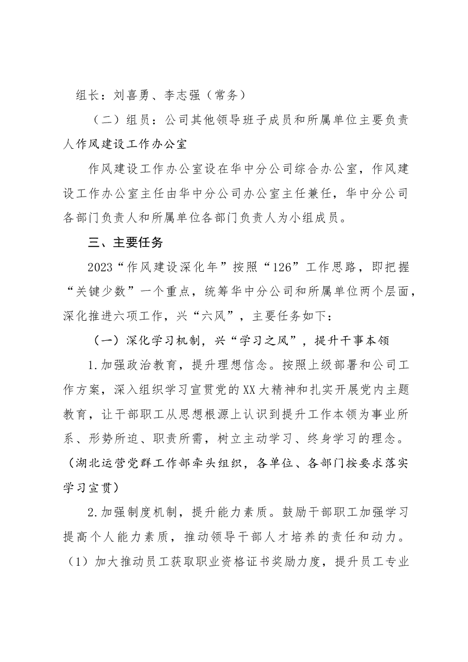 华中分公司2023“作风建设深化年”工作方案.docx,第2页预览