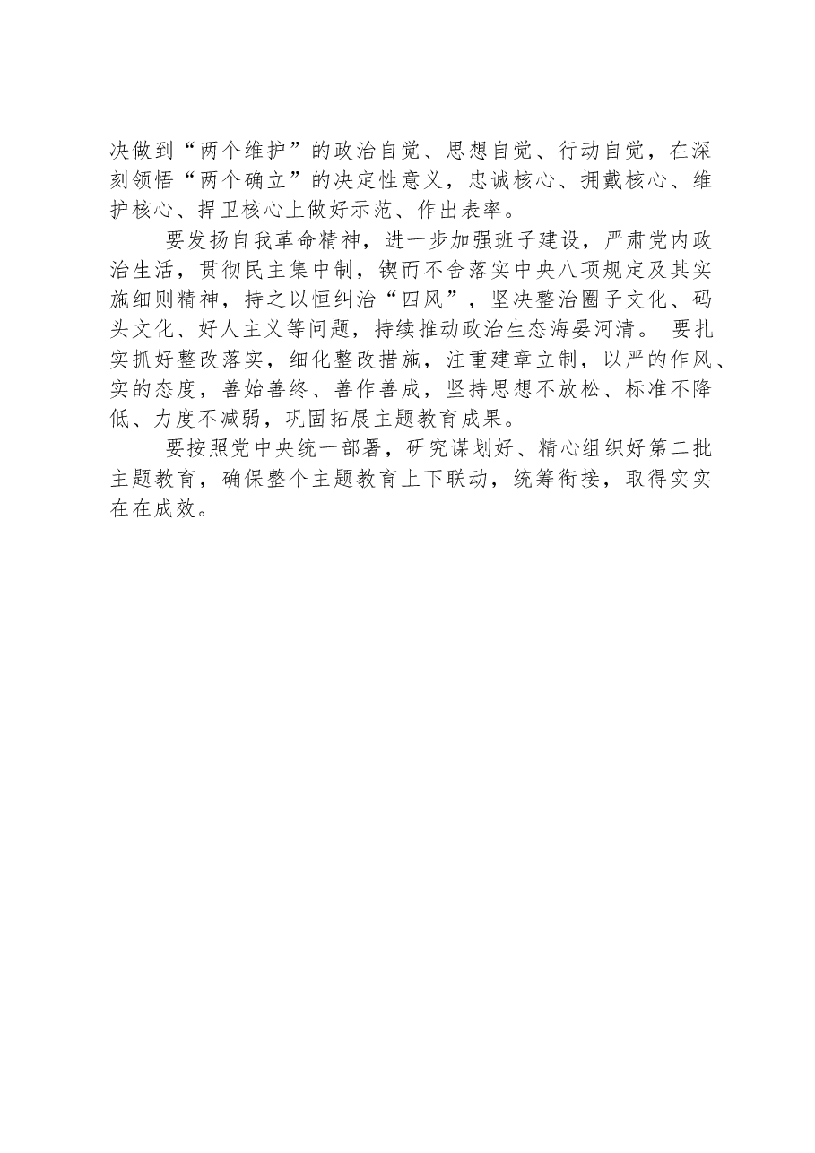在主题教育民主生活会上的总结讲话和点评讲话.docx，第3页预览