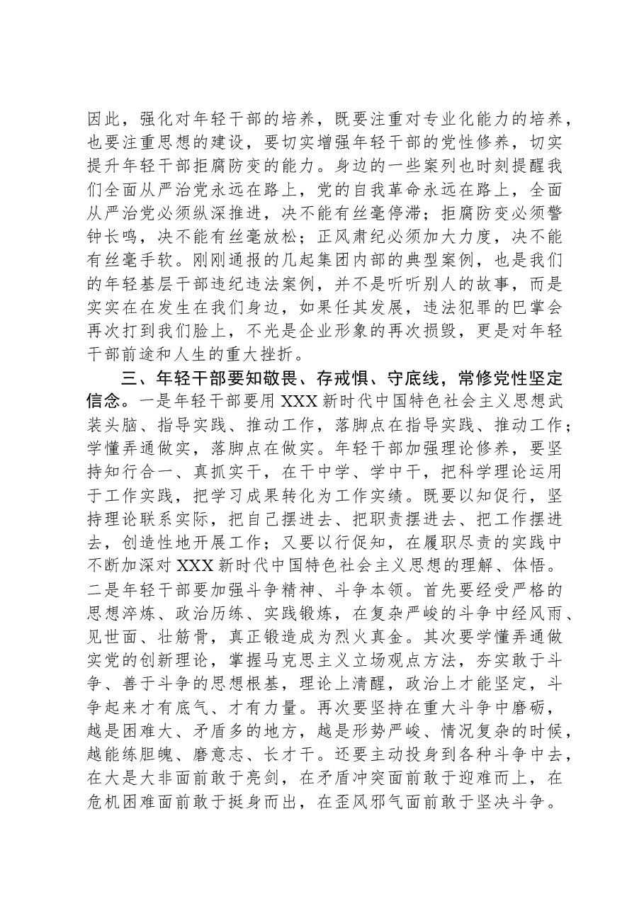 年轻干部廉洁从业座谈会即兴讲话材料.docx,第2页预览