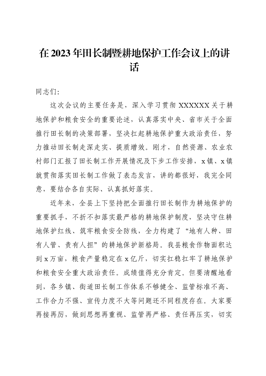 在2023年县级田长工作会议上的讲话.docx,第1页预览