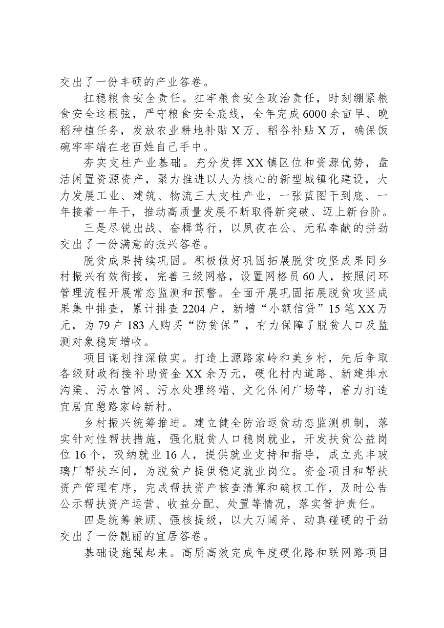 XX镇2023年政府工作总结(20231030).docx,第2页预览