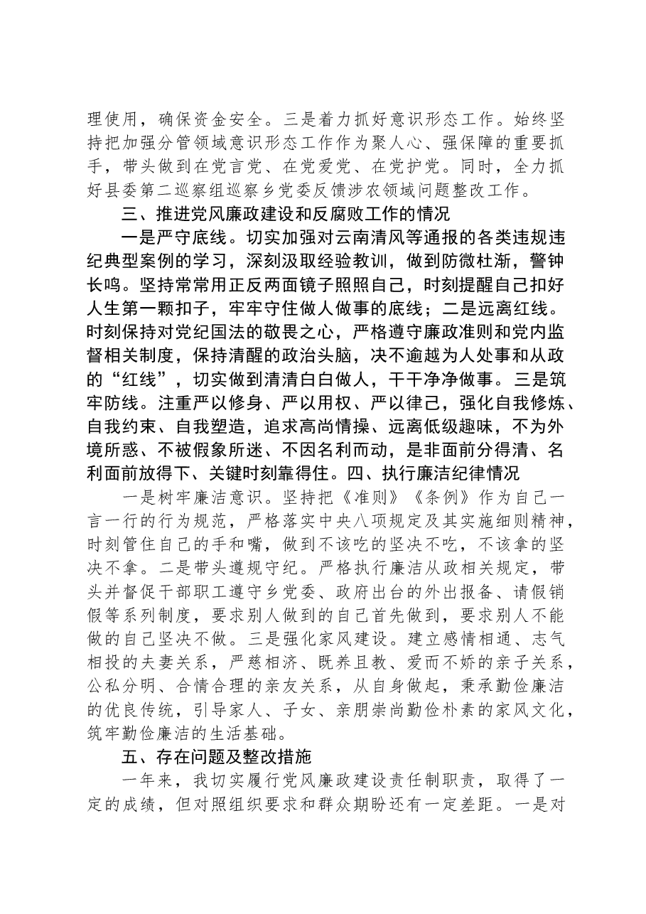 乡党委班子成员2023年度个人述责述廉报告.docx,第2页预览