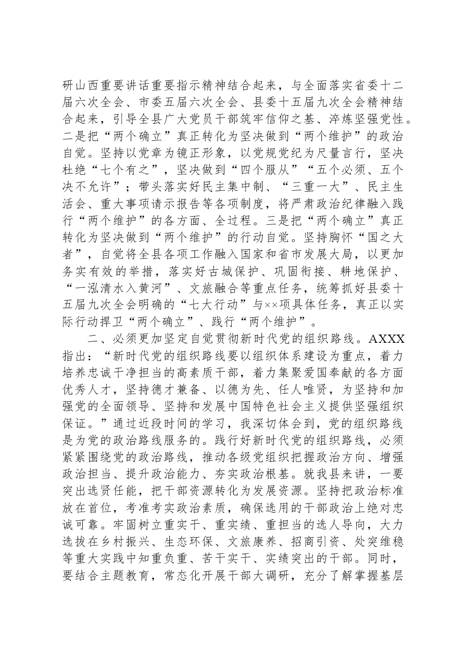 书记在县委主题教育第二次交流研讨会上的发言材料.docx,第2页预览