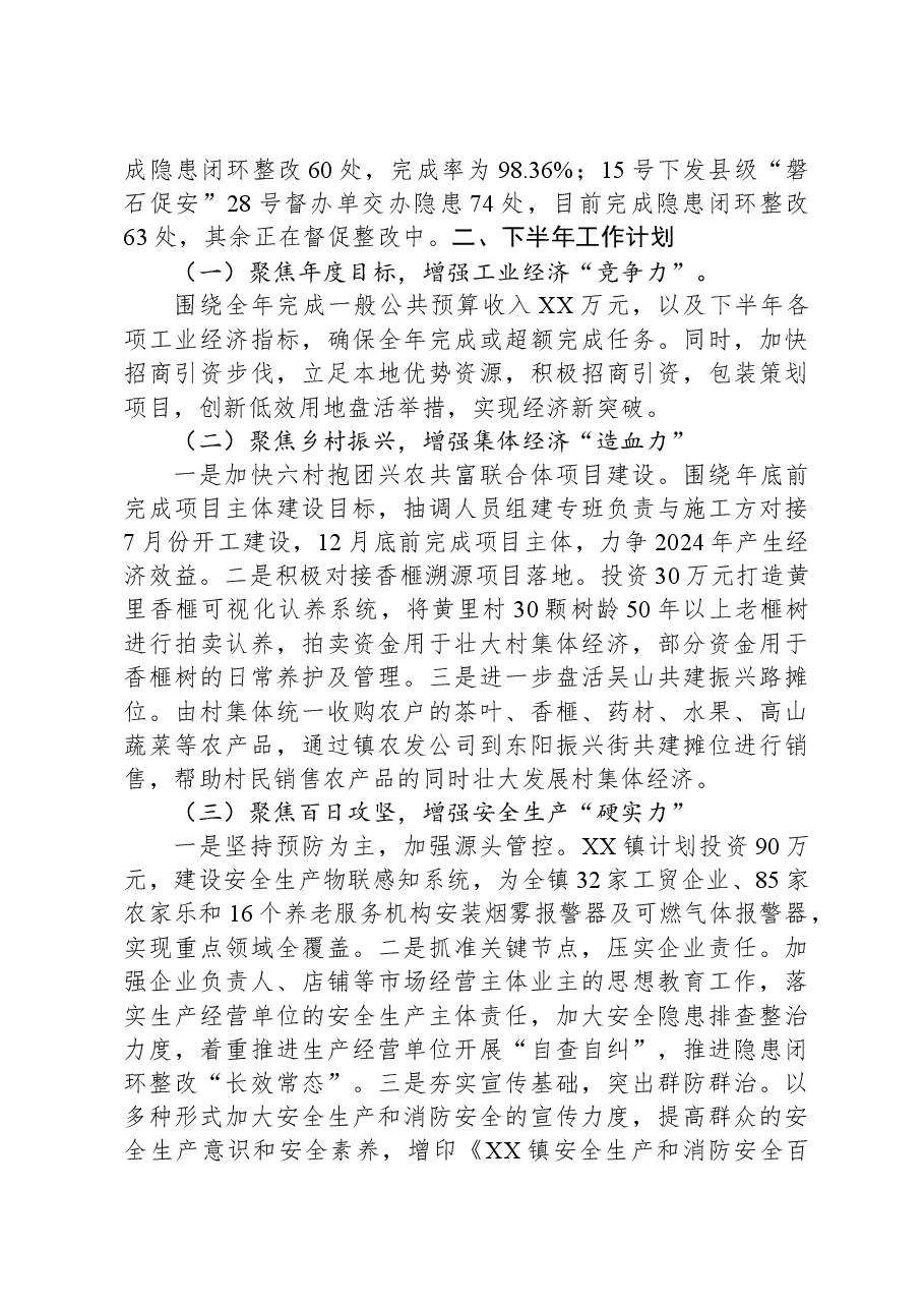 XX镇2023年上半年工作总结及下半年工作计划00.docx,第4页预览