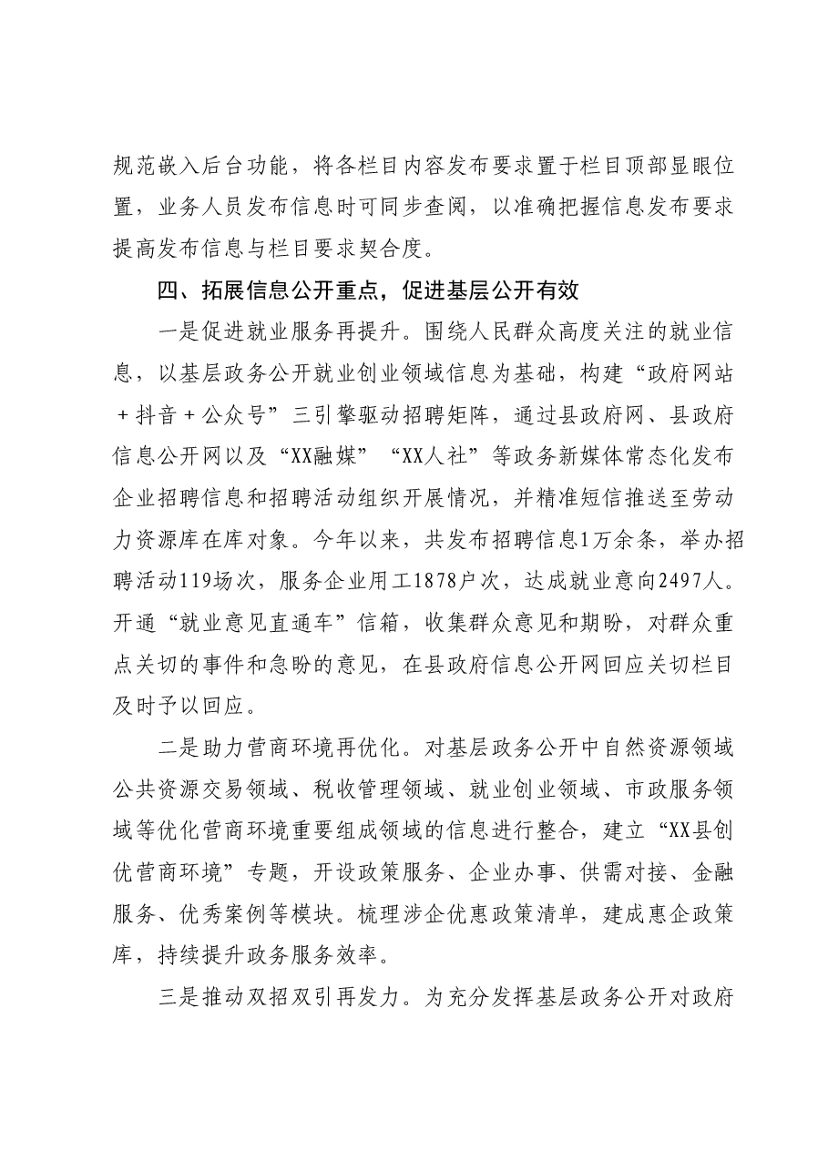 2023年XX县基层政务公开提升行动工作落实情况总结.docx，第3页预览