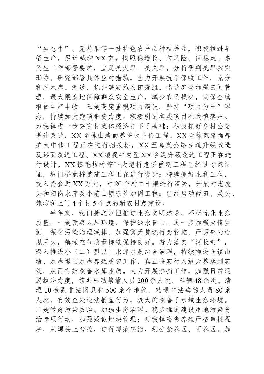 镇2023年上半年工作总结和下半年工作计划01.docx，第2页预览