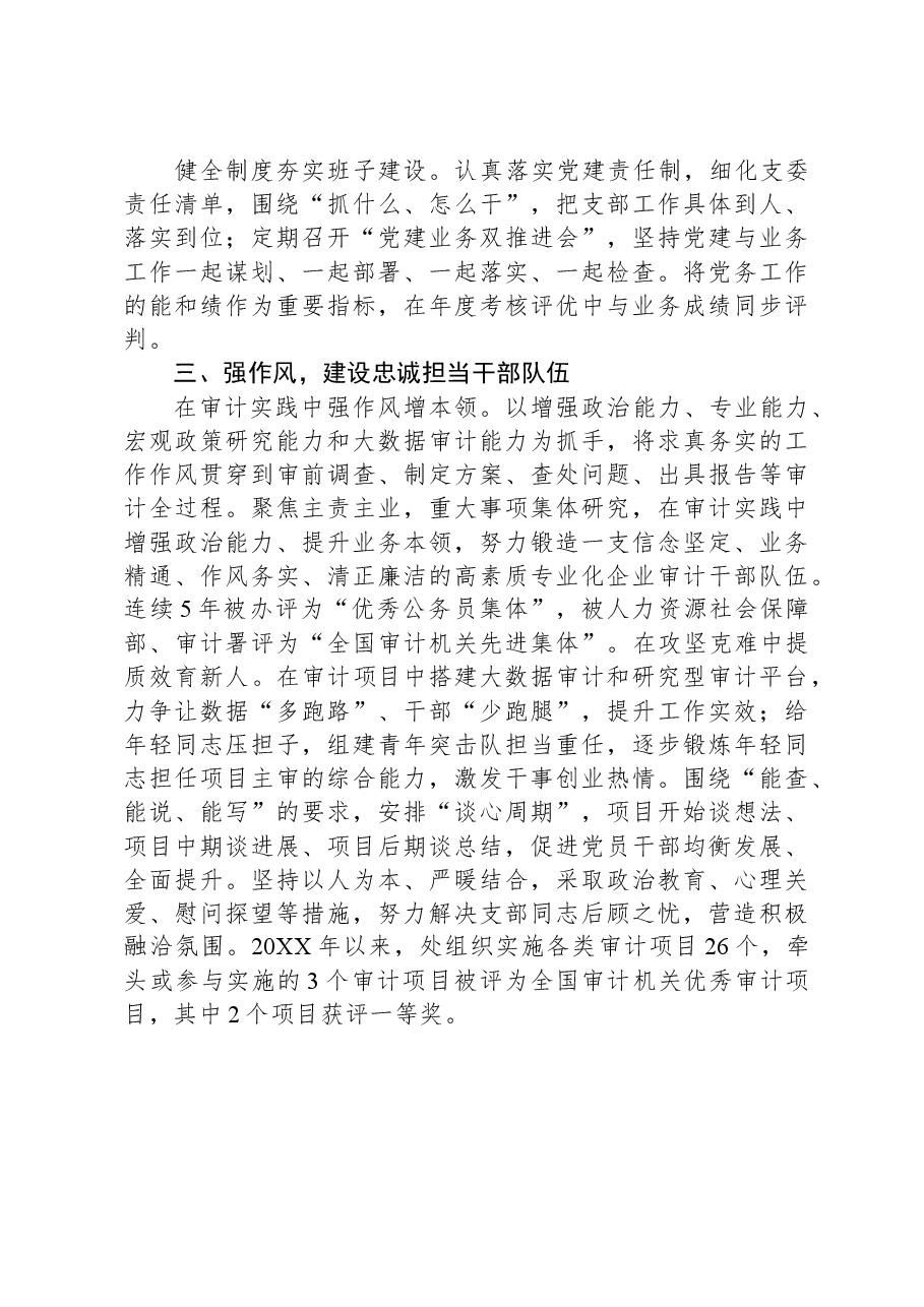 审计系统党支部先进基层党组织事迹材料.docx,第2页预览