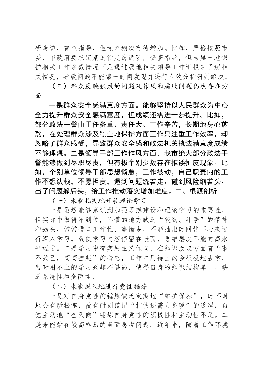 市委班子成员2023年巡察整改专题民主生活会个人发言提纲.docx,第2页预览