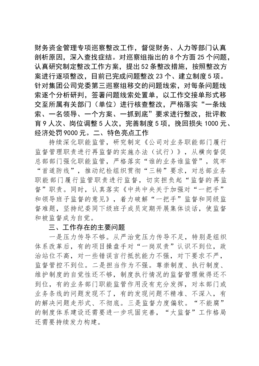 公司纪检工作2023年工作完成情况及2024年工作计划.docx,第3页预览