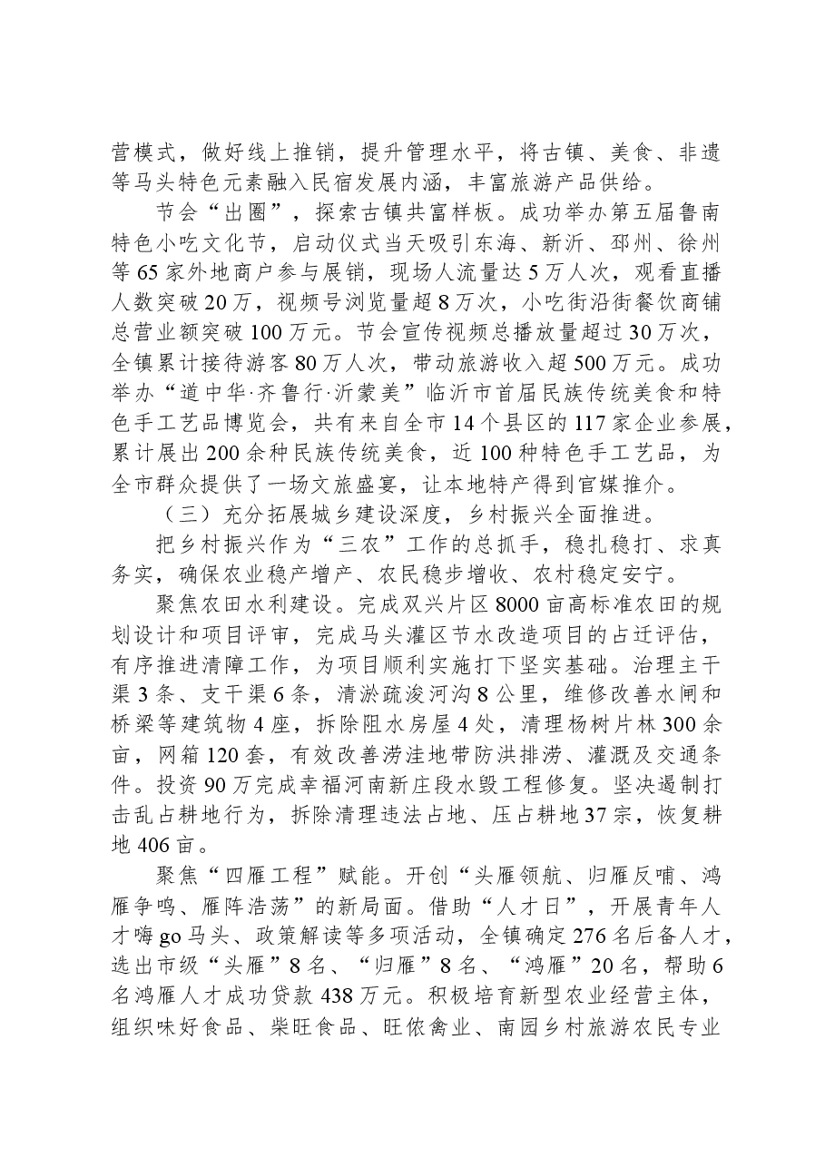 马头镇2023年上半年工作总结.docx,第3页预览