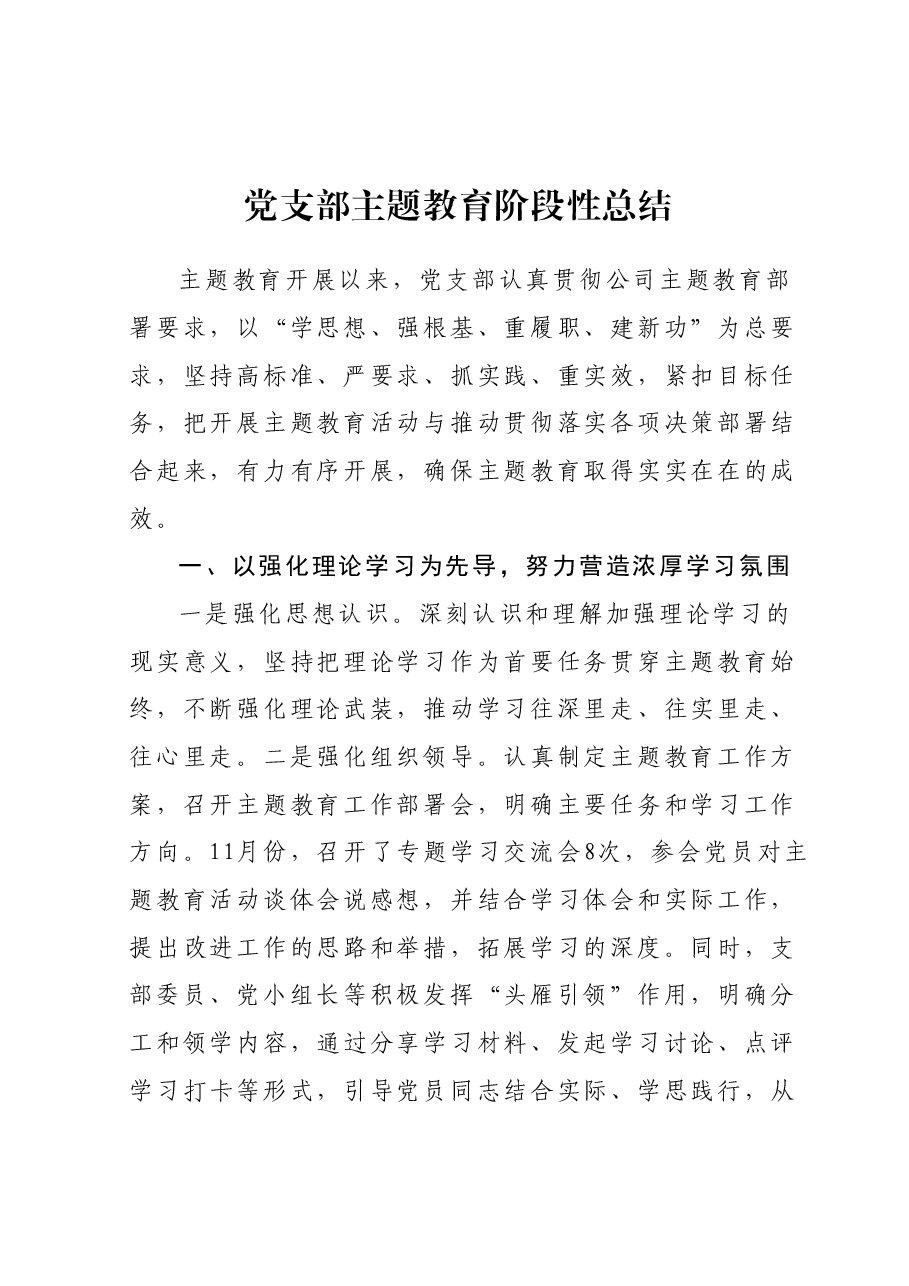 党支部主题教育阶段性总结.docx，第1页预览