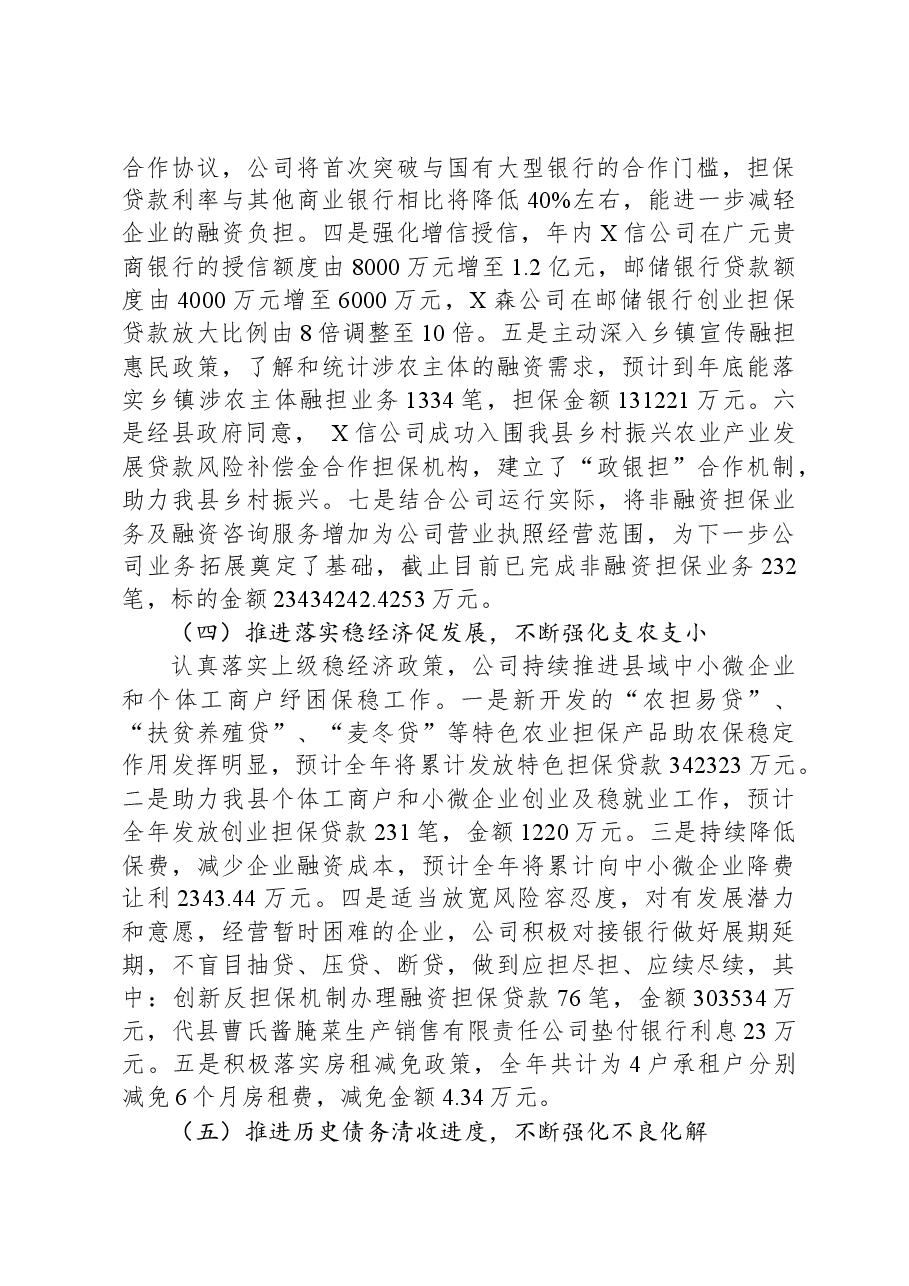 融资担保有限公司2023年度工作总结及2024年工作打算.docx，第3页预览