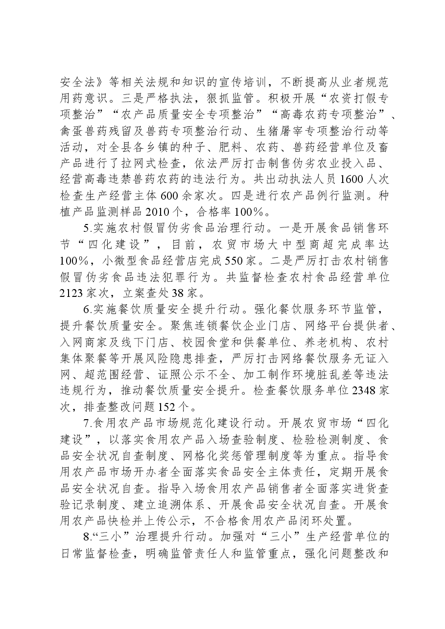 XX县食品安全重点工作自查情况报告.docx，第3页预览