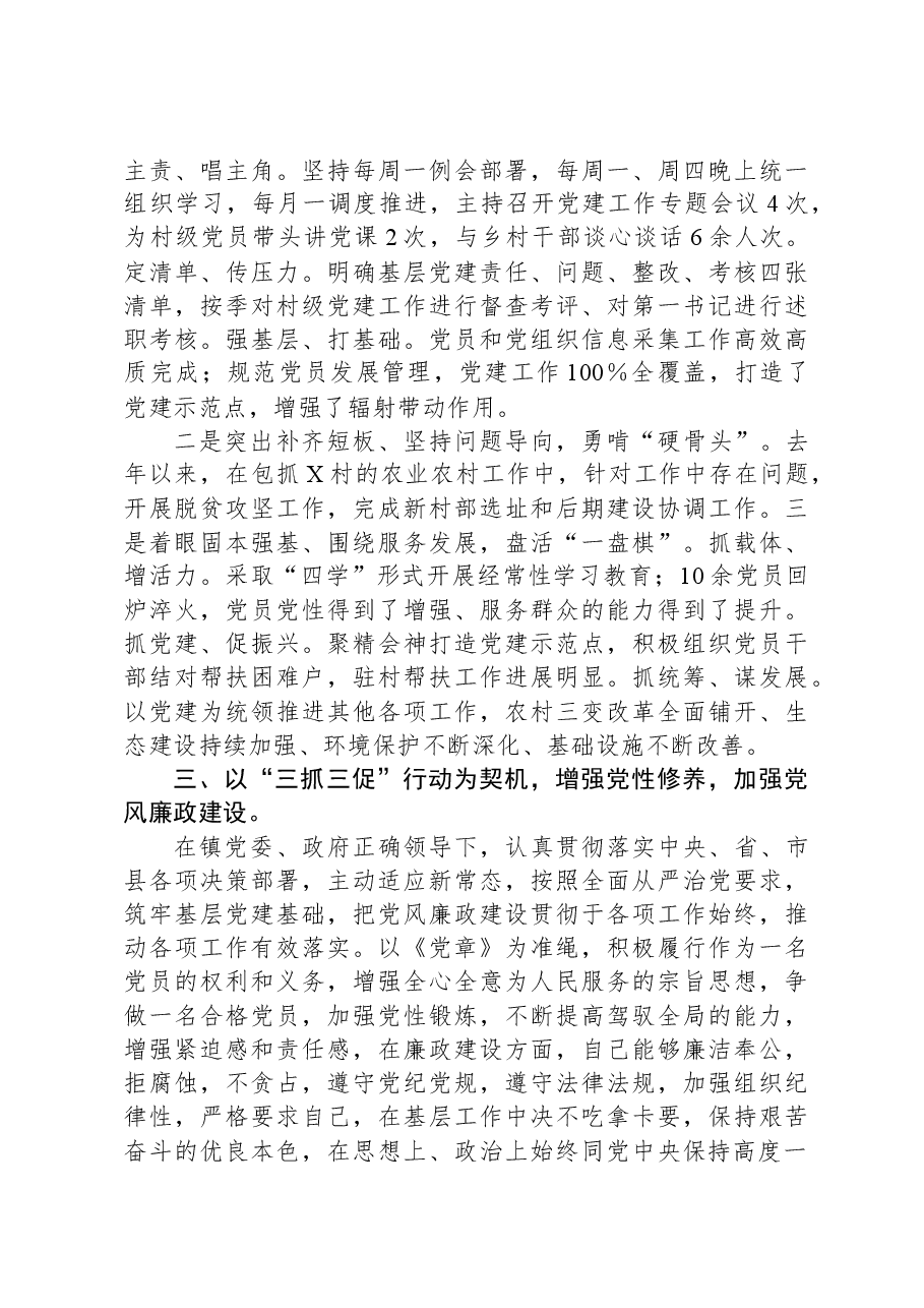镇党建办主任2023年度述职报告.docx,第2页预览