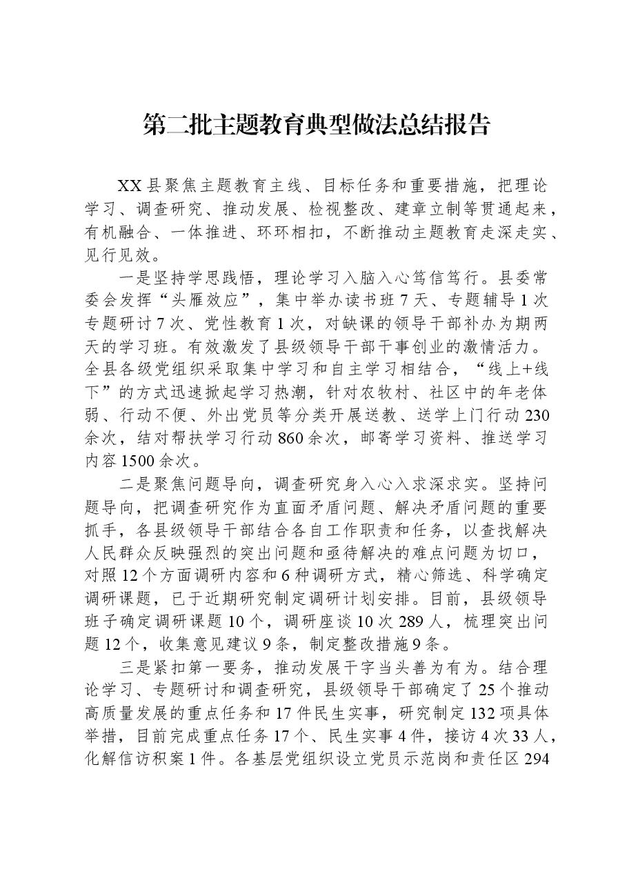 第二批主题教育典型做法总结报告.docx,第1页预览