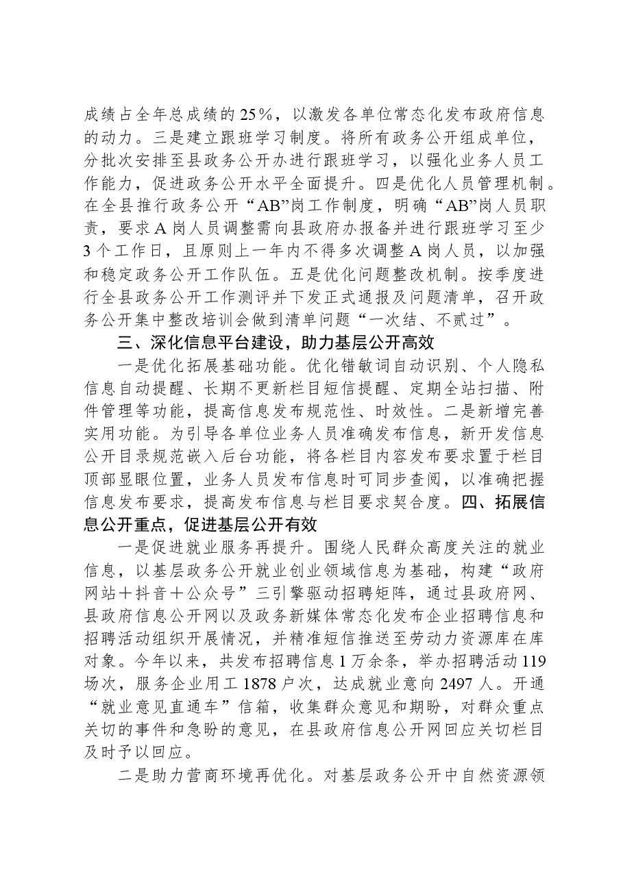 2023年县基层政务公开提升行动工作落实情况总结.docx,第2页预览